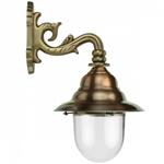 Buitenlamp geheel koper-glas, koperen wandlamp, rustieke buitenlamp, buiten wandlamp voordeur, top k