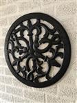 Wandornament rond, prachtig sier gesneden, zwart-bruin, small
