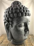 Indonesische Boeddha-hoofd, polystein-beton-grijs!!