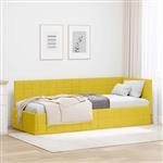 vidaXL Hoekbedframe met hoofdeinde Geel 80 x 200 cm Fluweel