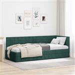 vidaXL Hoekbedframe met hoofdeinde Donkergroen 80 x 200 cm Fluweel