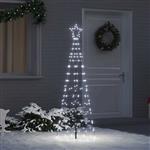 vidaXL LED Kerstboom met Grondspiesjes Koudwit 250 cm IJzer