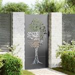 vidaXL Tuinpoort, Tuinpoort 85x75 cm Corten Staal Boomontwerp Zwart