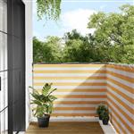 vidaXL Balkonscherm Geel en Wit Gestreept 120x1000 cm