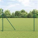 vidaXL Hekpalen 2 pcs Groen Poedergecoat staal