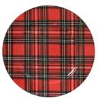 Onderbord Tartan Schotse ruit Rood blok 33 cm rond kunststof
