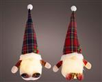 LED Gnoom, Santa 32 cm, warm wit, batterij en timer, voor binnen, Lumineo, set van 2