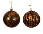 Luxe Kerstballen 8 cm Zwart en Koper onbreekbaar set 2 stuks