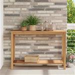 vidaXL Wandtafel met opslag Bruin 110 x 40 x 45 cm Massief Teakhout