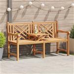 vidaXL Bank Anders Bruin 150 x 60 x 90 cm Massief teakhout