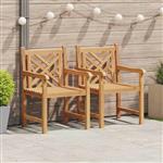 vidaXL Tuinstoelen 2 pcs Bruin 58 x 60 x 90 cm Massief teakhout