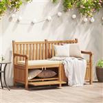 vidaXL Tuinkast Bank Bruin 150 x 60 x 90 cm Massief teakhout