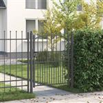 vidaXL Hekdeur met spijkers Grijs 150 x 100 cm Poedergecoat staal