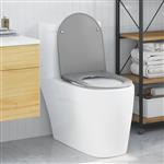 vidaXL Snelle Ontgrendel Toiletzitting Grijs 44 x 36.4 x 3.4 cm