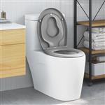 vidaXL Snelle Ontgrendel Toiletzitting Grijs 44.5 x 37.3 x 4.3 cm