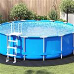 vidaXL Zwembad Grondzeil Zwart Ø 396 cm Polyester geotextiel