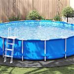 vidaXL Zwembad Grondzeil Lichtgrijs Ø 610 cm Polyester geotextiel