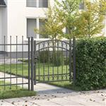 vidaXL Hekpoort met slot Grijs 100 x 100 cm Poedergecoat staal