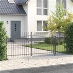 vidaXL Tuinpoort Zwart 100 x 400 cm