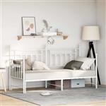 vidaXL Bedframe voor een daybed met hoofdeinde Wit 80 x 200 cm Staal