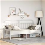 vidaXL Bedframe voor een daybed met hoofdeinde Wit 80 x 200 cm Staal