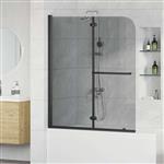 vidaXL Douche Omhulsel Zwart 95 x 140 cm ESG-glas en aluminium