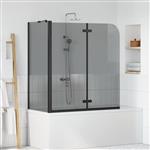 vidaXL Douche Omhulsel Zwart 120 x 68 x 130 cm ESG-glas en aluminium
