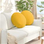 vidaXL Zitkussens 2 pcs Lichtgeel Ø 50 cm Katoen Stof