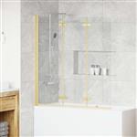 vidaXL Douche Omhulsel Goud 130 x 138 cm ESG-glas en aluminium