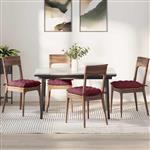 vidaXL Zitkussens 4 pcs Wijnrood 40 x 40 x 6 cm Stof