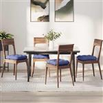 vidaXL Zitkussens 4 pcs Jeans Blauw 40 x 40 x 12 cm Stof