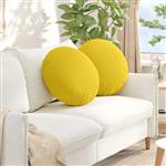 vidaXL Zitkussens 2 pcs Lichtgeel Ø50 x 19 cm Stof