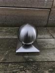 Paal cover, RVS, met bol, 9,1 cm x 9,1 cm