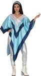 Disco 70S Poncho Blauw Dames