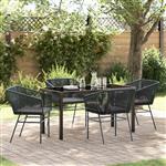 vidaXL Tuin Eetset 5 pcs Zwart Poly riet