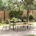vidaXL Tuin Eetset 7 pcs Bruin poly rattan