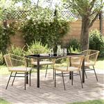 vidaXL Tuin Eetset 5 pcs Bruin poly rattan