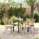 vidaXL Tuin Eetset 5 pcs Bruin poly rattan