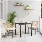 vidaXL Tuin Eetset 3 pcs Bruin poly rattan