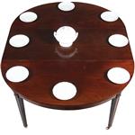 Coulissetafel met een inleg blad maar geschikt voor meedere inlegbladen [No.991910)