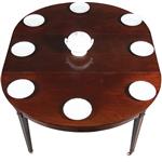 Coulissetafel met een inleg blad maar geschikt voor meedere inlegbladen [No.991910)