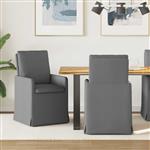 vidaXL Eettafelstoelen 2 pcs Donkergrijs 57 x 67 x 98 cm Stof