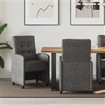 vidaXL Dining Stoelen met Wielen 2 pcs Zwart 57 x 67 x 98 cm Kunstleer