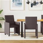 vidaXL Dining Stoelen met Wielen 2 pcs Donkerbruin 58 x 65 x 94 cm