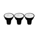 LED GU10 Spot Zwart - 345 lumen - Warmwit 2700K - 4W - 3 stuks