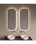 Spiegel Gliss Design Plato met Indirecte LED Verlichting en Verwarming 40x100cm Mat Goud