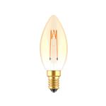 LED kaarslamp E14 dimbaar goud 1800K - gloeilamp design - helder glas