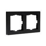 Dubbelframe voor wandcontactdoos - Universeel - 55 x 55 mm - Zwart