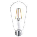 Philips E27 LED Filamentlamp - Transparant - Warm wit licht - 4W vervangt 40W