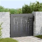 vidaXL Tuinpoort met slot Zwart 85 x 100 cm Poedergecoat staal